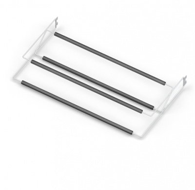 ПОЛКА ДЛЯ ОБУВИ ДВУХЪЯРУСНАЯ, ТЕМНЫЙ ДЕКОР, L=607, БЕЛЫЙ